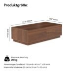 Homary Couchtisch Nussbaum 120 cm – 4 Schubladen Mid-Century – Bild 2