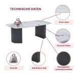 HOOZ Couchtisch Keramik Travertin-Optik 130×70 cm Schwarz – Bild 4