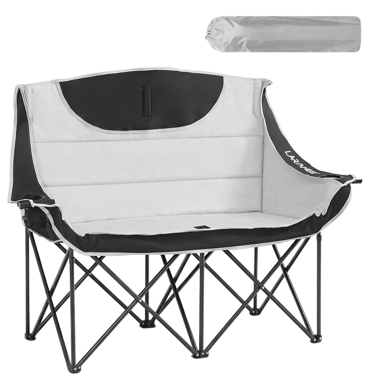 61raVWgJyzL LARMNEE Campingsofa Faltbar 2 Personen bis 200 kg Grau – Bild 1