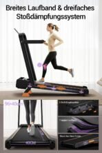 LONTEK Laufband Klappbar 10 km/h 16% Steigung 3.0 CV Schwarz – Bild 6