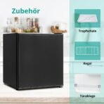 SMETA 48L Mini Kühlschrank, Klein Kühlschrank Leiser, Getränkekühlschrank 6-Stufen Thermostat 0-10°C, 39dB,mit wechselbarem Türanschlag für Zuhause Büro Camping Schlafzimmer, Schwarz – Bild 6