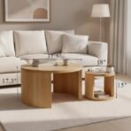 Cagnolier Couchtisch Set 2-teilig Nesting Rund | Ø80 & Ø45 cm – Bild 2
