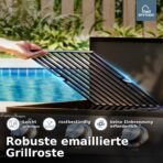 Gasgrill 4 Brenner 52.000 BTU – Grillwagen mit Grillplatte – Bild 5