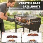 Outsunny Holzkohlegrill mit 2 Grillzonen & Grillwagen – Schwarz – Bild 4