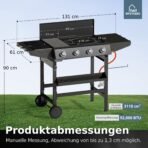 Gasgrill 4 Brenner 52.000 BTU – Grillwagen mit Grillplatte – Bild 8