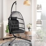 Xbro Hängesessel mit Gestell Polyrattan 360° Drehbar Schwarz – Bild 4