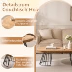 Cagnolier Couchtisch Holz Jahresrad Ø120×60 cm Metallbeine – Bild 3
