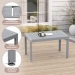 Devoko Ausziehbarer Aluminium-Gartentisch 80–160 cm Silbergrau – Bild 7