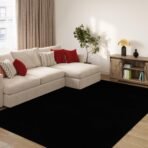 TAPISO Mono Kurzflor Teppich Schwarz In- & Outdoor ÖKO-TEX – Bild 3
