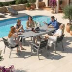Devoko Ausziehbarer Aluminium-Gartentisch 80–160 cm Silbergrau – Bild 8