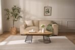 Cagnolier Couchtisch Holz Jahresrad Ø120×60 cm Metallbeine – Bild 7