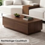 Homary Couchtisch Nussbaum 120 cm – 4 Schubladen Mid-Century – Bild 3