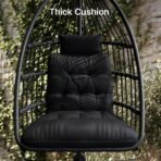 Xbro Hängesessel mit Gestell Polyrattan 360° Drehbar Schwarz – Bild 7