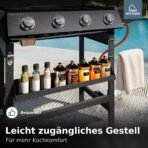 Gasgrill 4 Brenner 52.000 BTU – Grillwagen mit Grillplatte – Bild 6