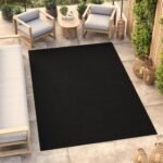 TAPISO Mono Kurzflor Teppich Schwarz In- & Outdoor ÖKO-TEX