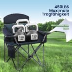 HIGH POINT SPORTS Campingstuhl 2er Set XXL 200 kg – Grün – Bild 2
