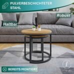 Lumarc Modena Couchtisch 2er Set – Massivholz Eiche & Stahl – Bild 5